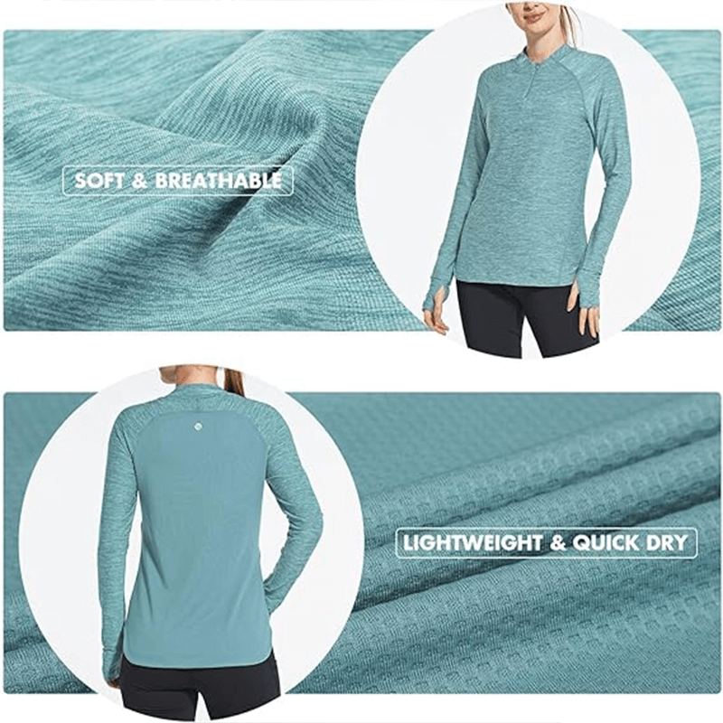 baleaf Women's Long Sleeve Running Shirts Quick Dry Lightweight Pullover Workout Tops Athletic T-Shirts Moisture Wicking